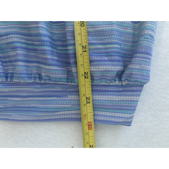 Free Country Tankini Top Blue Striped‎ Built-In Bra Adjustable Straps Size Small - Picture 4 of 6